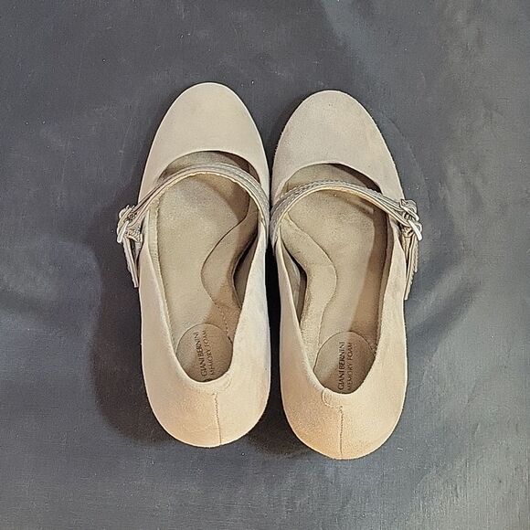 GIANI BERNINI MEMORY FOAM SUEDE ROUND TOE MARY JANE PUMP SHOES - Picture 6 of 16